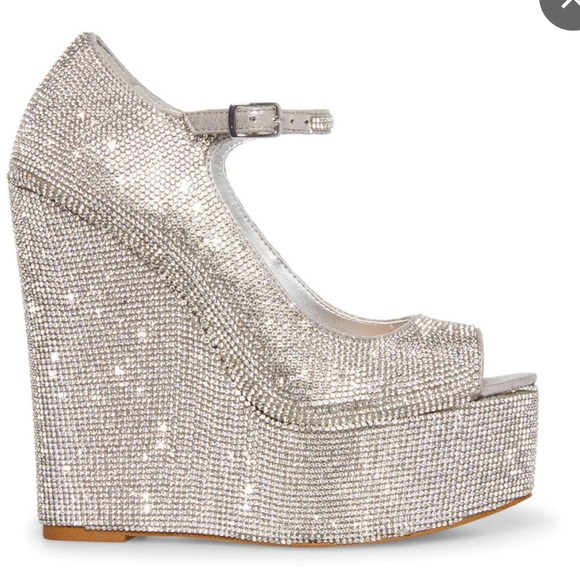 STEVE MADDEN/ macie rhinestone wedge heel - Picture 2 of 15